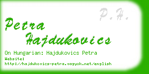 petra hajdukovics business card